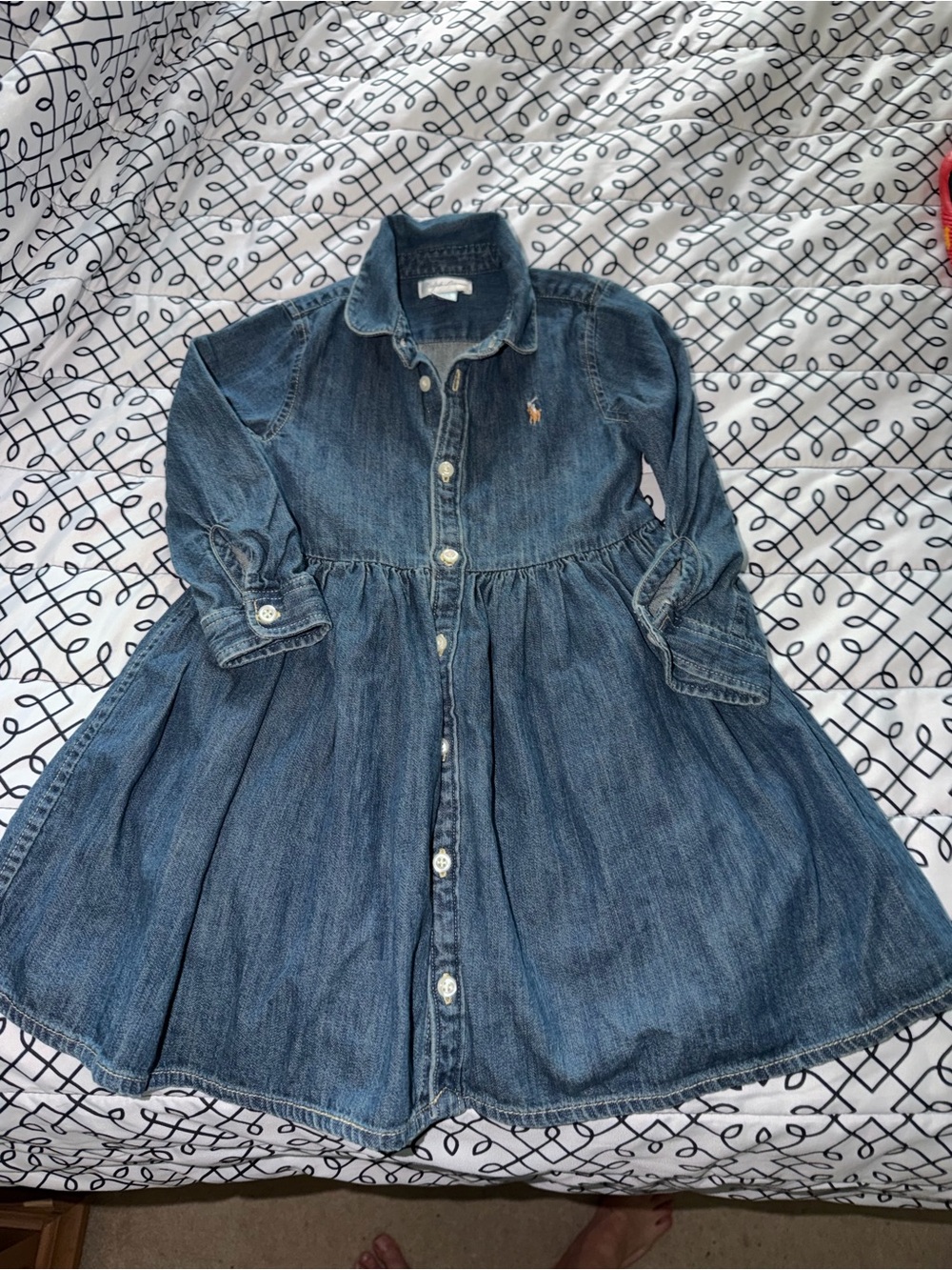 Ralph Lauren Baby Girls Long Sleeve Denim ShirtDress